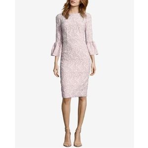 Betsy & Adam Glitter Matelasse Bell-Sleeve Dress